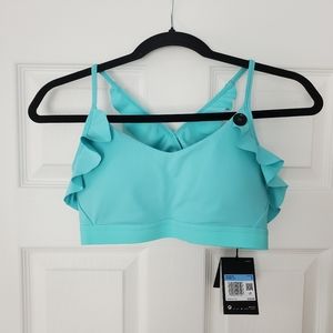 Nike Aqua Indy Ruffle Sports Bra